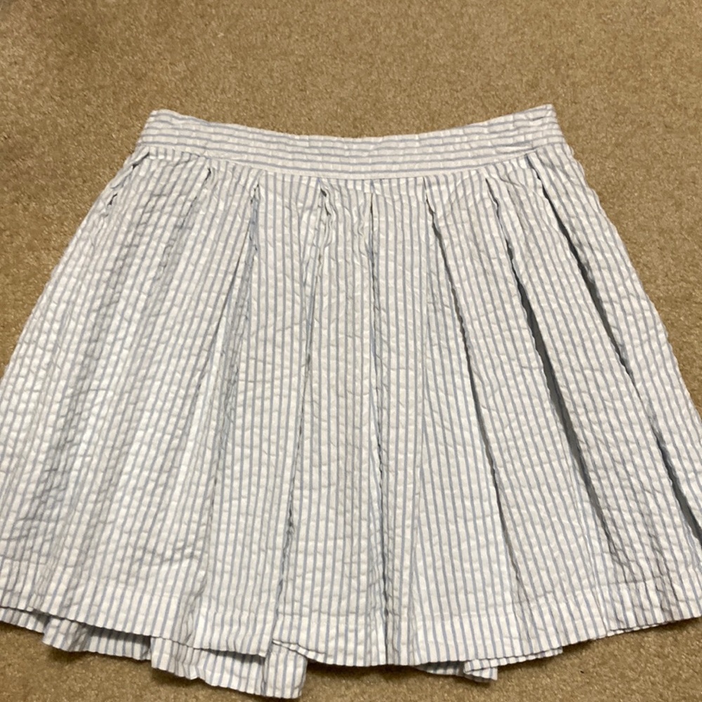 white and blue mini skirt